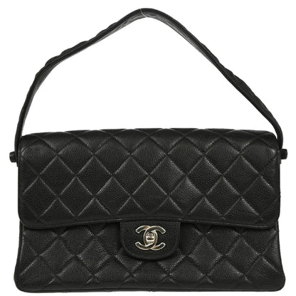 Chanel Black Caviar Double Sided Classic Flap Shoulder Bag