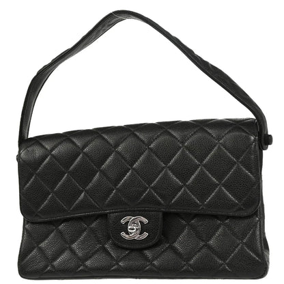 Chanel Black Caviar Double Sided Classic Flap Shoulder Bag