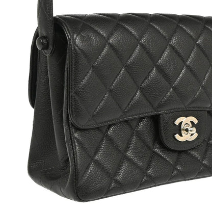 Chanel Black Caviar Double Sided Classic Flap Shoulder Bag