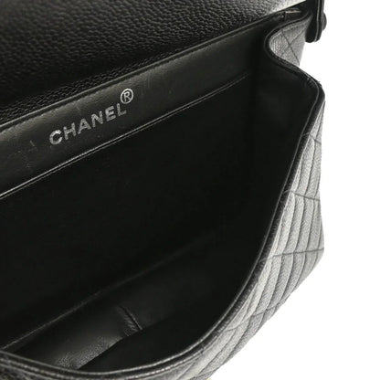 Chanel Black Caviar Double Sided Classic Flap Shoulder Bag