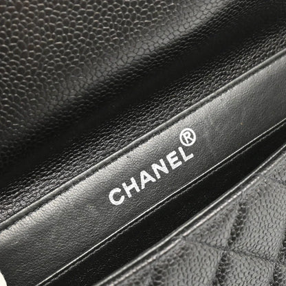 Chanel Black Caviar Double Sided Classic Flap Shoulder Bag