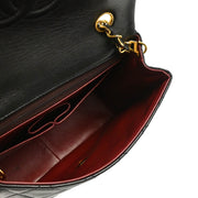 Chanel 1989-1991 Black Lambskin Classic Square Flap Shoulder Bag