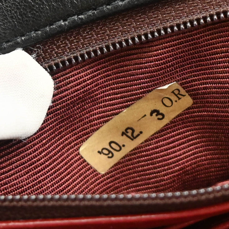 Chanel 1989-1991 Black Lambskin Classic Square Flap Shoulder Bag