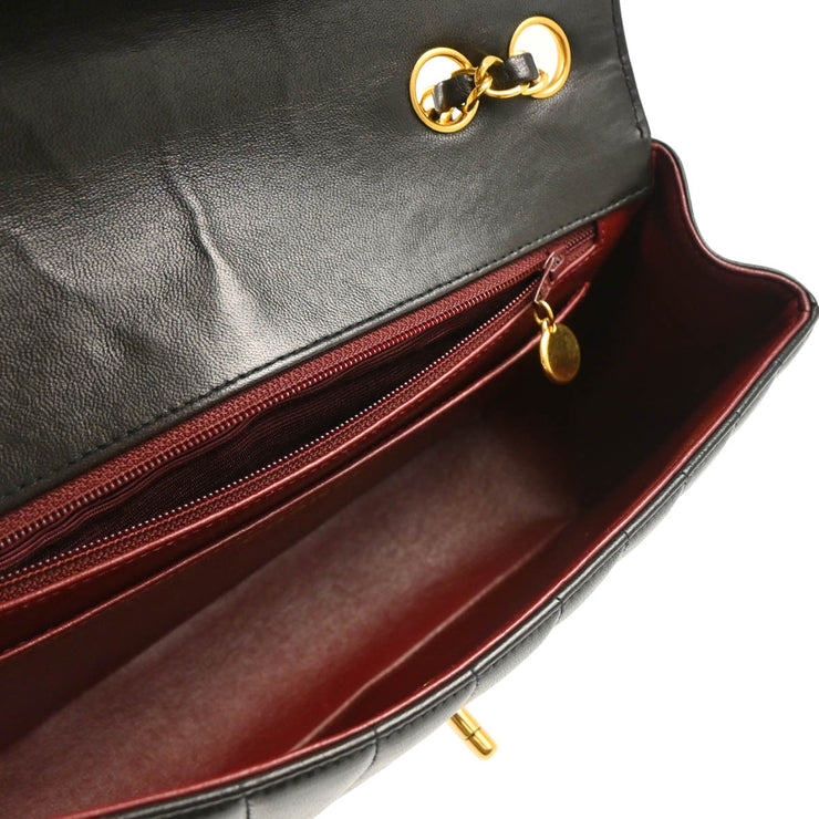 Chanel 1991-1994 Black Lambskin Chevron Shoulder Bag