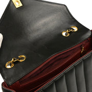 Chanel 1991-1994 Black Lambskin Chevron Shoulder Bag