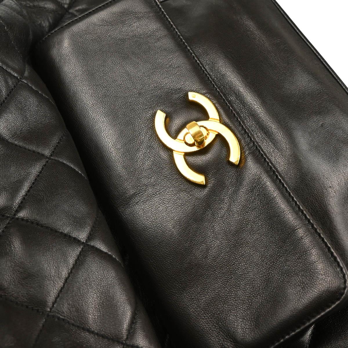 Chanel Black Lambskin Drawstring Backpack