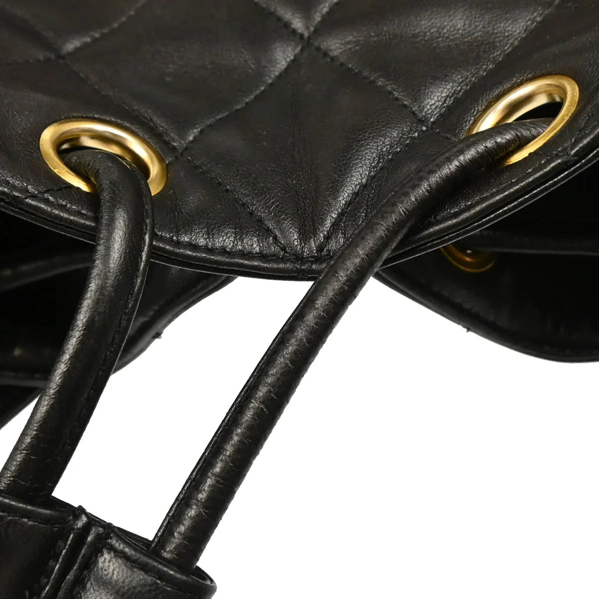 Chanel Black Lambskin Drawstring Backpack