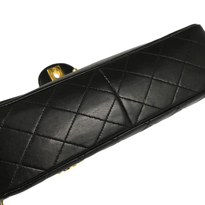 Chanel Black Lambskin Single Flap Shoulder Bag
