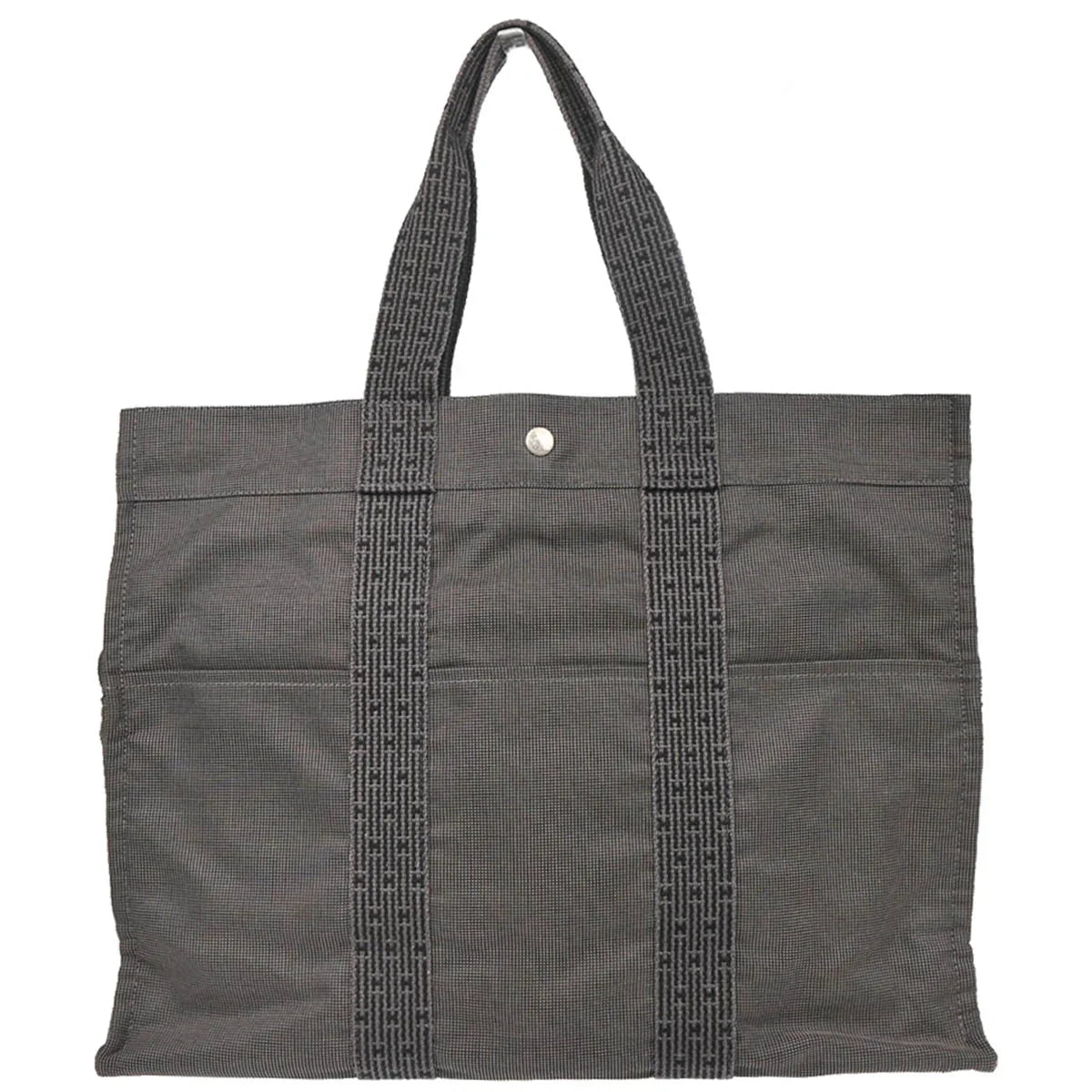 Hermes Gray Canvas Herline Tote GM Handbag