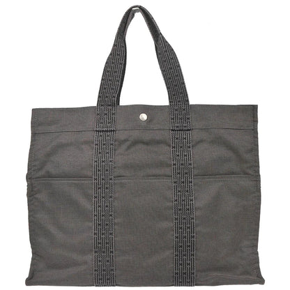 Hermes Gray Canvas Herline Tote GM Handbag