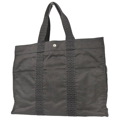 Hermes Gray Canvas Herline Tote GM Handbag