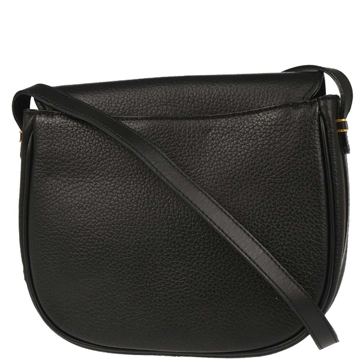 Burberrys Black Leather Crossbody Shoulder Bag