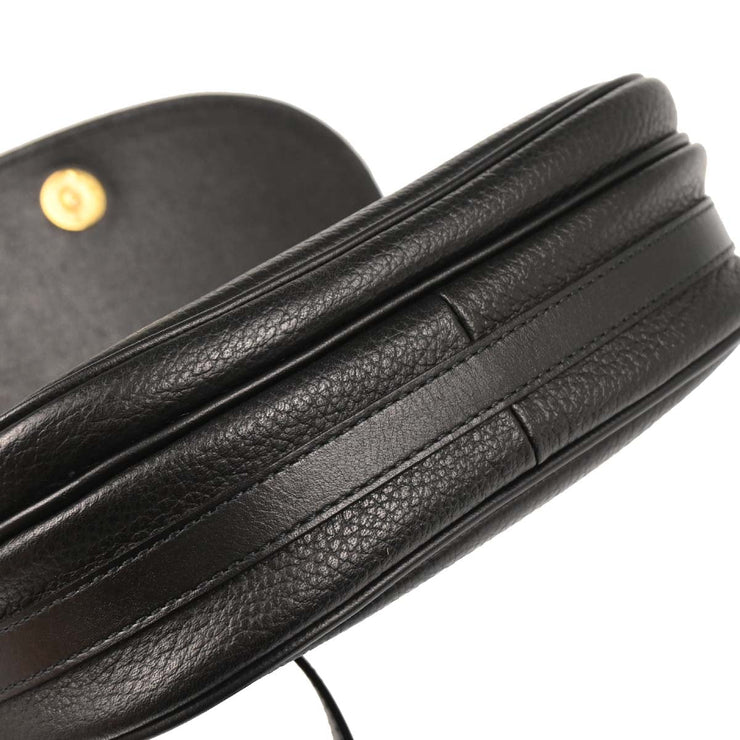Burberrys Black Leather Crossbody Shoulder Bag