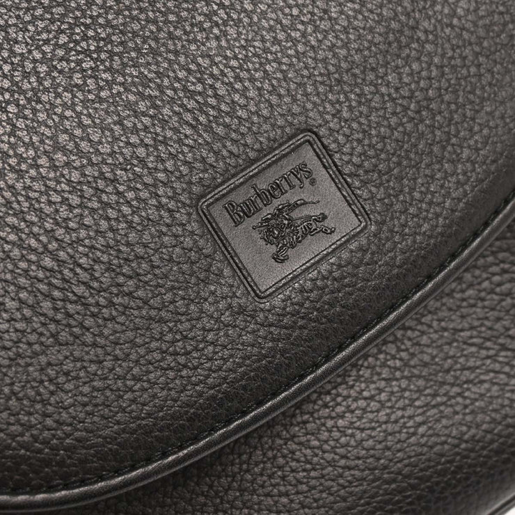 Burberrys Black Leather Crossbody Shoulder Bag