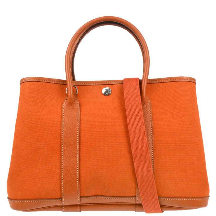 Hermes 2005 Orange Officier Garden Party 30 TPM Tote Handbag