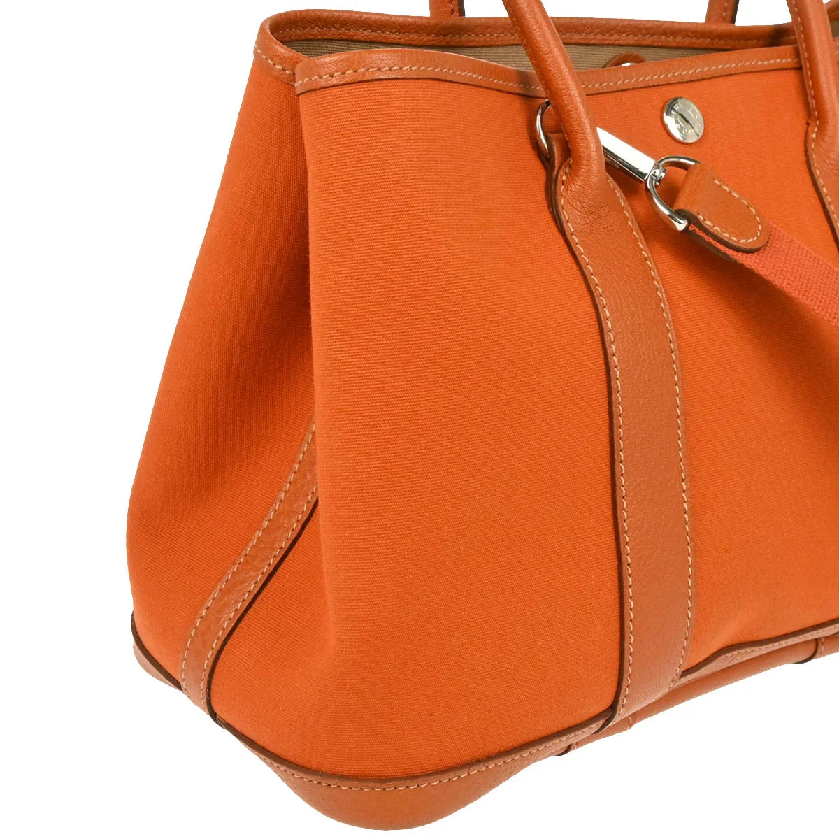 Hermes Orange Officier Garden Party 30 TPM Tote Handbag