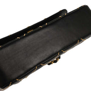 Chanel 2005-2006 Black Calfskin Wild Stitch Straight Flap Shoulder Bag