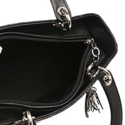 Christian Dior 2001 Black Lambskin  Medium Lady Dior Cannage 2way Shoulder Handbag