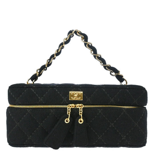 Chanel Black Woo Wild Stitch Vanity Handbag