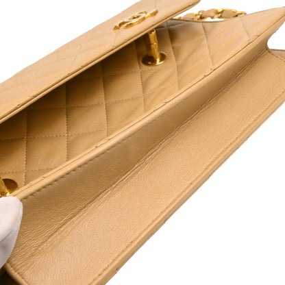 Chanel Beige Lambskin 2way Shoulder Handbag
