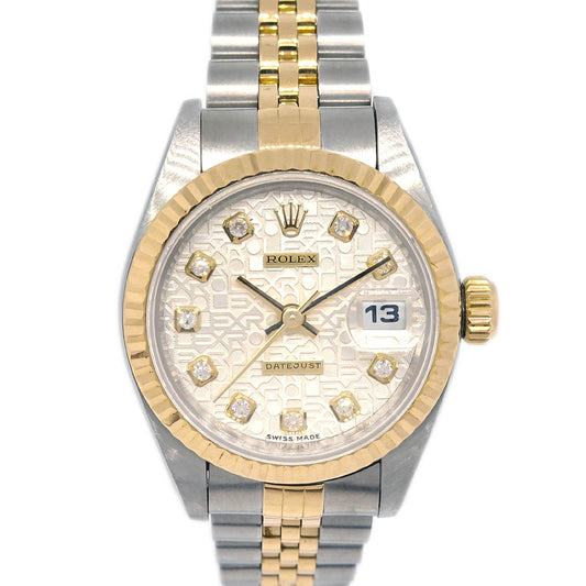 Rolex Oyster Perpetual Datejust 26mm Ref.69173G Watch 18KYG SS Diamond