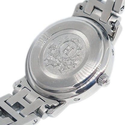 Hermes CL4.231 Clipper Quartz Watch SS Pink Shell Pink Sapphire