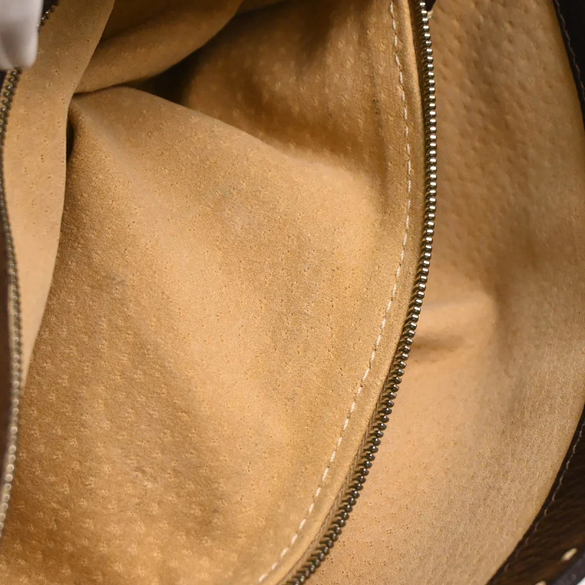 Fendi Brown Leather Stitch Baguette Handbag