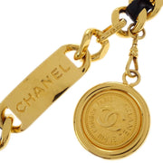 Chanel Gold Black Medallion Chain Belt 96A Small Good