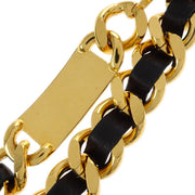 Chanel Gold Black Medallion Chain Belt 96A Small Good