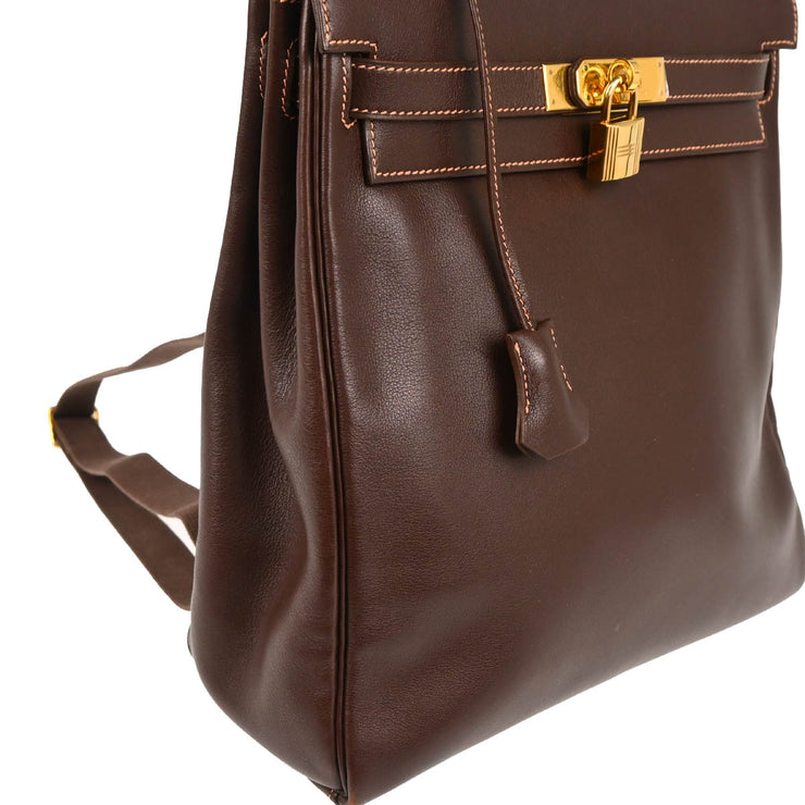 Hermes 1999 Havane Gulliver Kelly A Dos GM Backpack