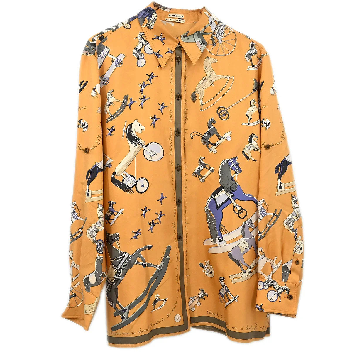 Hermes Shirt Blouse Beige #36