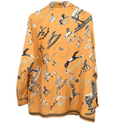 Hermes Shirt Blouse Beige #36