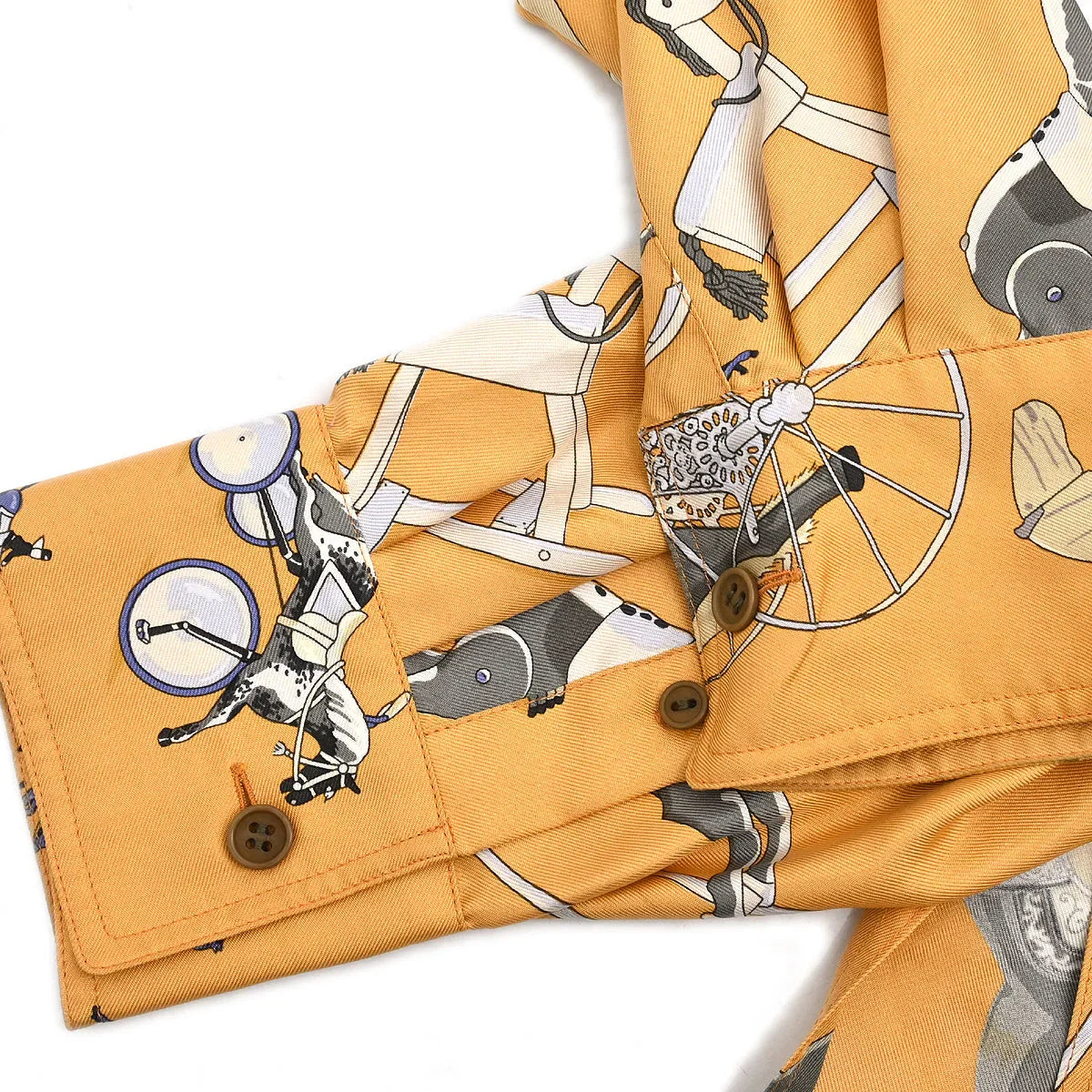 Hermes Shirt Blouse Beige #36