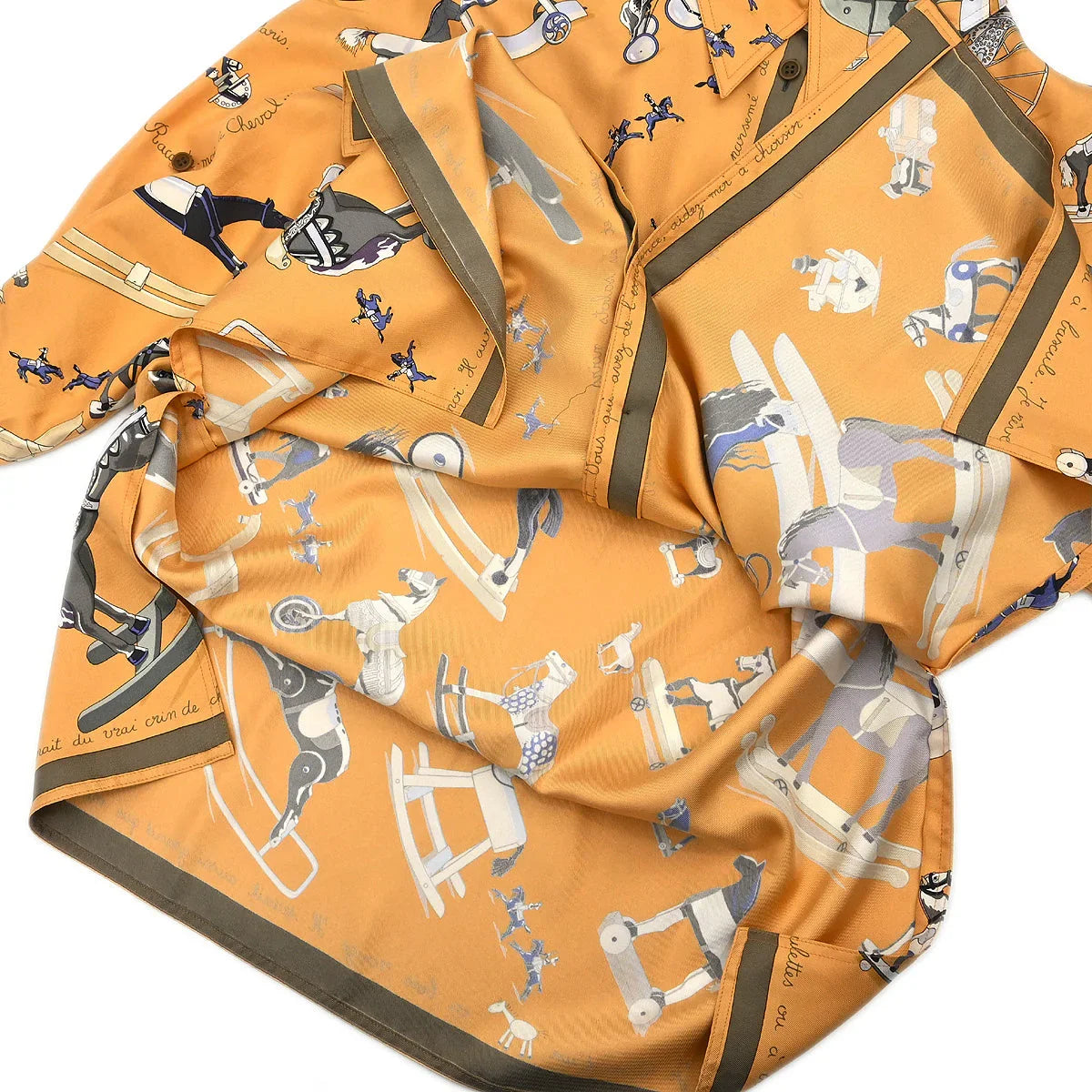Hermes Shirt Blouse Beige #36
