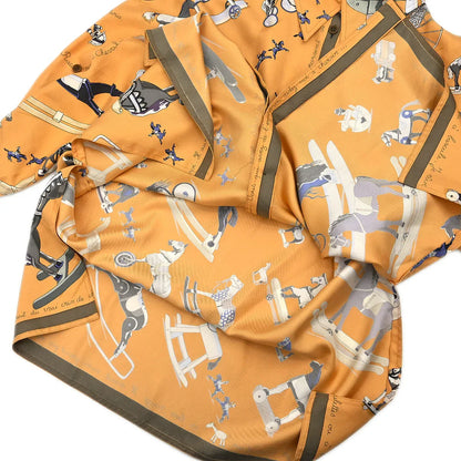 Hermes Shirt Blouse Beige #36