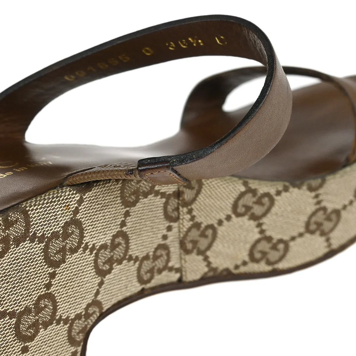 GUCCI ミュール GUCCI Rhein Horsebit Leather-Trimmed Canvas-Jacquard Mules