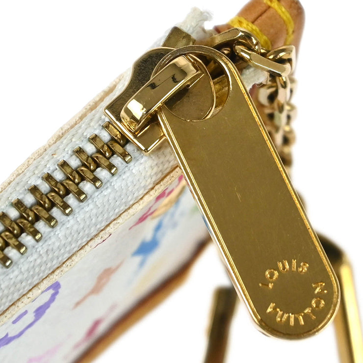 Louis Vuitton 2003 White Multicolor Pochette Cles Coin Purse M92655