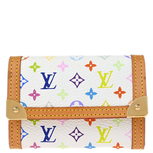 Louis Vuitton White Multicolor Porte Monnaie Plat Wallet M92657