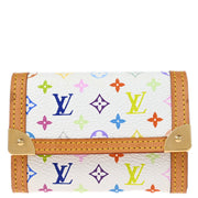 Louis Vuitton 2007 White Multicolor Porte Monnaie Plat Wallet M92657