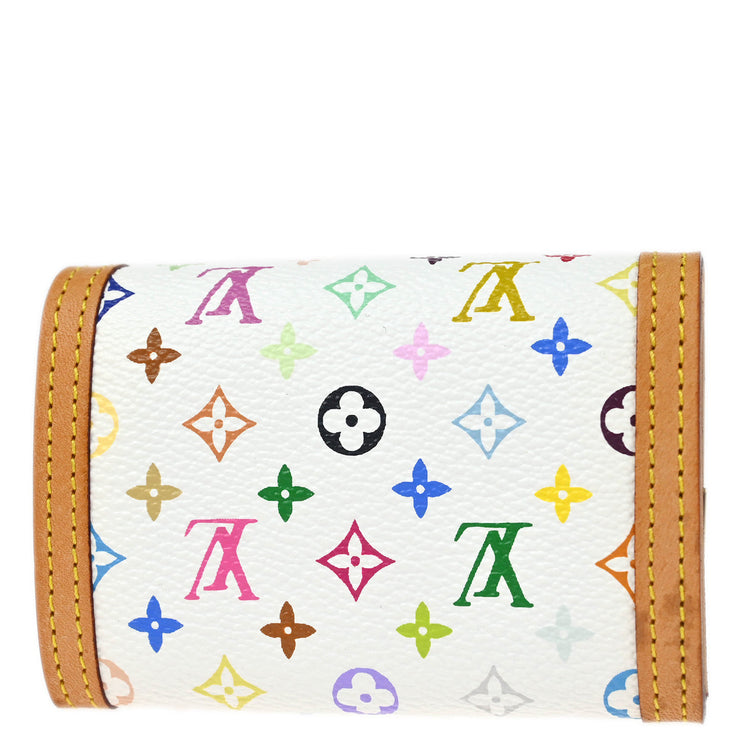 Louis Vuitton 2007 White Multicolor Porte Monnaie Plat Wallet M92657