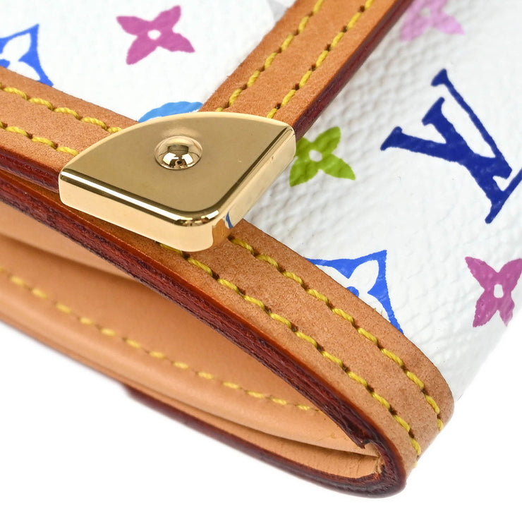 Louis Vuitton 2007 White Multicolor Porte Monnaie Plat Wallet M92657