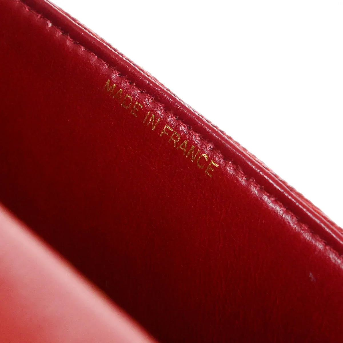 Chanel * Red Lizard Mini Classic Square Flap Shoulder Bag