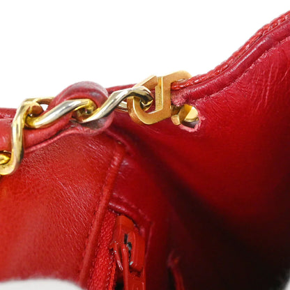 Chanel * Red Lizard Mini Classic Square Flap Shoulder Bag