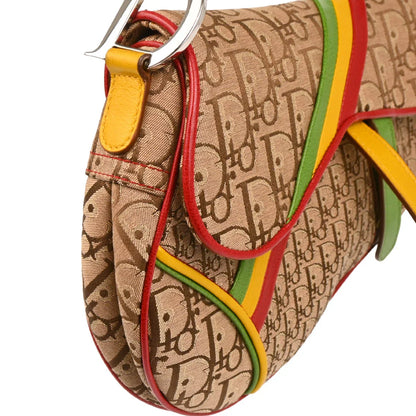 Christian Dior Rasta-Color Trotter Saddle Handbag