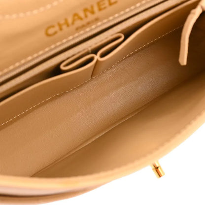 Chanel Beige Lambskin Paris Small Double Flap Shoulder Bag