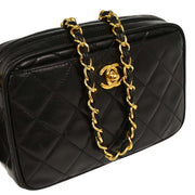 Chanel 1994-1996 Black Lambskin Camera Bag Mini