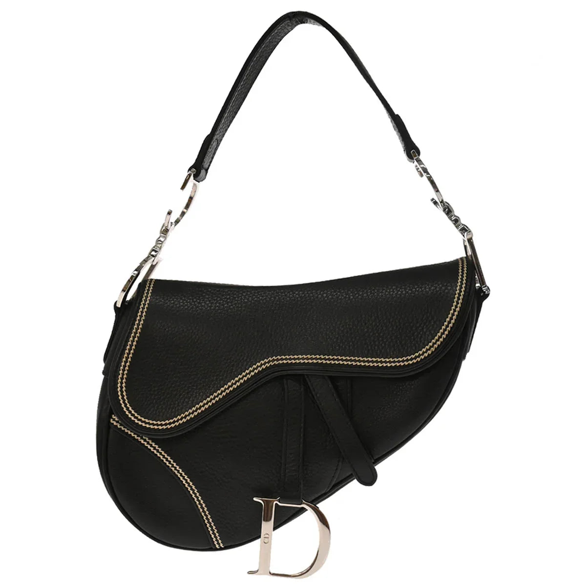 Christian Dior 2006 Black Leather Saddle Handbag