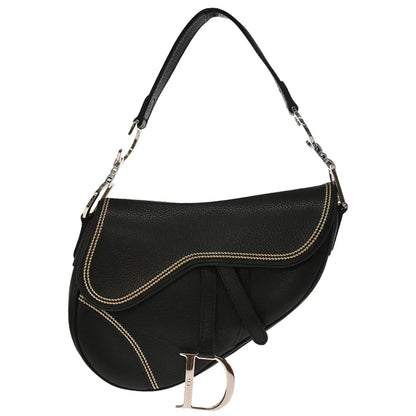 Christian Dior 2006 Black Leather Saddle Handbag