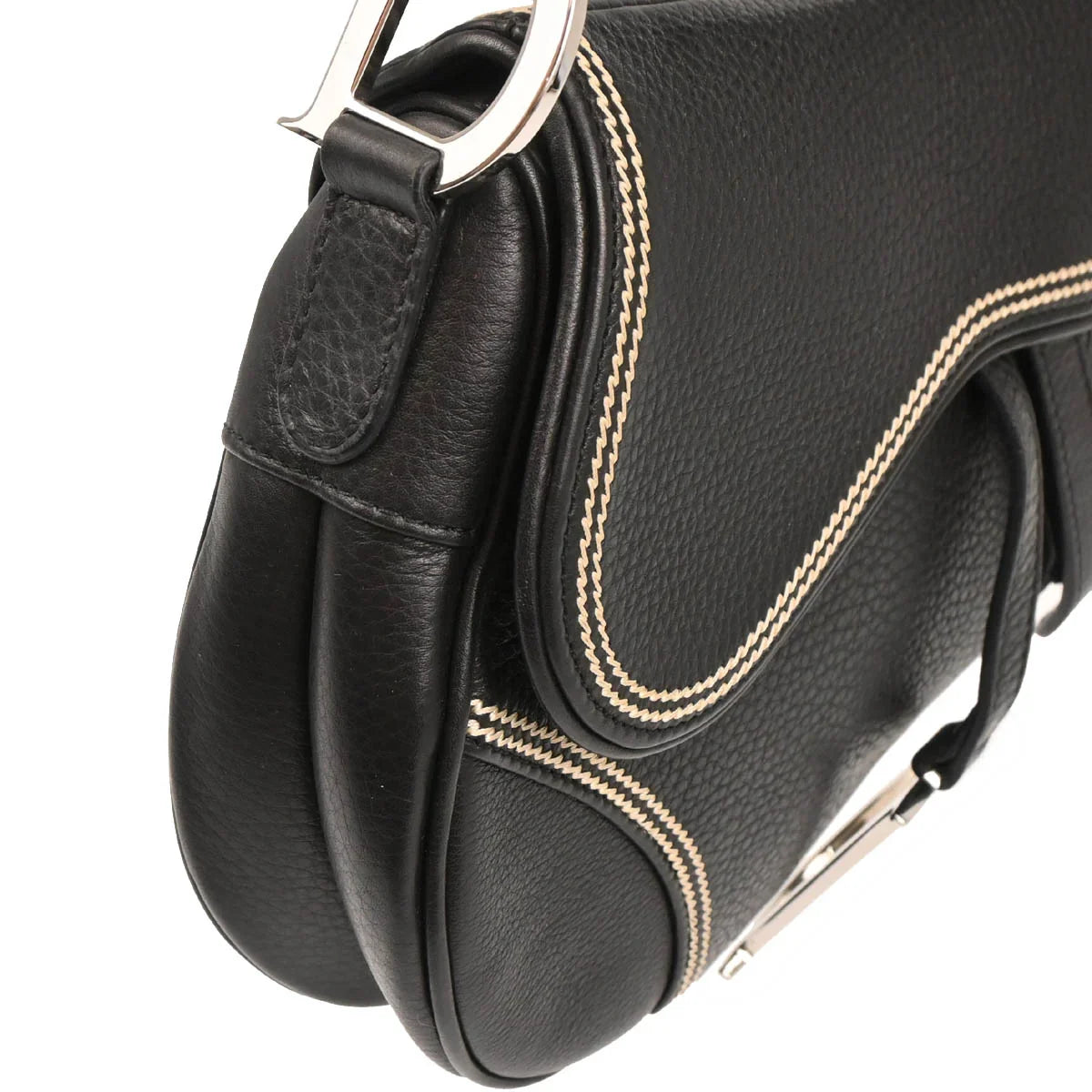 Christian Dior 2006 Black Leather Saddle Handbag