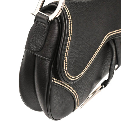 Christian Dior 2006 Black Leather Saddle Handbag